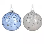 Eglutės žaisliukas Decoris Dots, skaidrus/mėlynas, stiklas