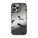 Draco - iPhone 16 Pro Max Case, Elite Mirror Dark (MagSafe) / Silver