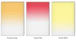 Fotoaparato Filtras - Lee Filters Graduuotų Filtrų Rinkinys &bdquo;Sunset Yellow&ldquo;, &bdquo;Sunset Red&ldquo;, &bdquo;Sunset Orange&ldquo;