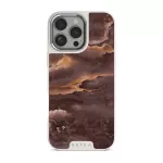 Fire Wood - Brown Marble iPhone 16 Pro Max Case, Elite Light (MagSafe) / Silver