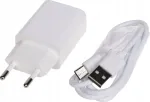 &bdquo;Delta Power&ldquo; tinklinis įkroviklis su 1 USB-A ir 1 USB-C jungtimis, 5 V/1 A (5V/1A/USB/C)