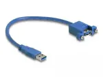 &bdquo;Delock USB 5 Gbps kabelis su A tipo ki&scaron;tuku į A tipo lizdą, skirtas montavimui, 25 cm&ldquo;