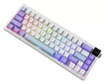 Belaidė mechaninė klaviatūra &bdquo;Ajazz AK650 Dream Weaver Switch Purple White Blue RGB&ldquo; su ekranu
