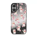 Maneki Neko - iPhone 16 Case, Elite Mirror Dark (MagSafe) / Silver