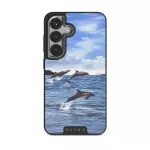 Retro Splash - Samsung Galaxy S25 Case, Elite Dark (Magnetic) / Silver