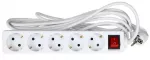 5-Socket Extension Lead 5m 3Gx1.0mm White