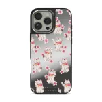 Maneki Neko - iPhone 16 Pro Case, Elite Mirror Dark (MagSafe) / Silver