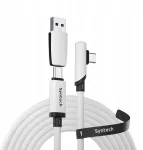 &bdquo;Syntech&ldquo; 2-in-1 USB-C&ndash;USB-A kabelis, skirtas duomenų perdavimui, 5 m, 5 Gbps, tinka &bdquo;Meta Quest 3&ldquo;, &bdquo;2 Pro&ldquo;, &bdquo;Pico4&ldquo; ir &bdquo;C100&ldquo;