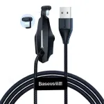 Kabelis USB2.0 A ki&scaron;tukas - IP Lightning ki&scaron;tukas 1.2m su laikikliu Juodas