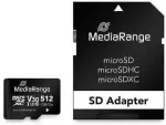 "CARD MediaRange SD MicroSD Card 512GB UHS-1 Cl.10 inkl. Adapter"