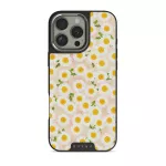 Pure Bliss - Daisy iPhone 16 Pro Case, Elite Dark (MagSafe) / Silver