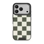 Retro Grid - iPhone 17 Pro Case, Elite Dark (MagSafe) / Silver