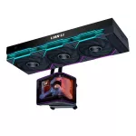 &bdquo;Lian Li HydroShift II OLED Curved 360 UNI FAN P28&ldquo; vis-en-un vandens au&scaron;inimo sistema, 360 mm, OLED ekranas, &bdquo;P28&ldquo; ventiliatorius &ndash; juoda