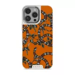 Bitter Apricot - Snake iPhone 16 Pro Max Case, Elite Light (MagSafe) / Silver