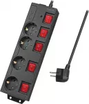 LogiLink 4 lizdai 1,5 m juodi