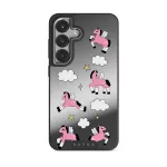 Cloud Hopping - Samsung Galaxy S25 Plus Case, Elite Mirror Dark (Magnetic) / Silver
