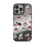 Curious Cat - iPhone 16 Pro Case, Elite Mirror Dark (MagSafe) / Silver