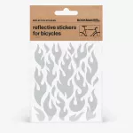 Helkurkleepsud jalgrattale BOOKMAN Reflective Stickers for Bicycles, White Flames