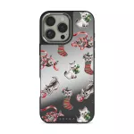 Merry Kitty - iPhone 16 Pro Max Case, Elite Mirror Dark (MagSafe) / Silver