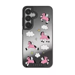 Cloud Hopping - Samsung Galaxy S25 Case, Elite Mirror Dark (Magnetic) / Gunmetal