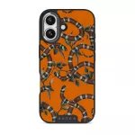 Bitter Apricot - Snake iPhone 17 Case, Elite Dark (MagSafe) / Silver