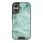 Uluwatu Waves - Teal iPhone 16 Case, Elite Dark (MagSafe) / Silver