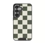 Retro Grid - Samsung Galaxy S25 Plus Case, Elite Dark (Magnetic) / Silver