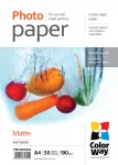 ColorWay Matte Photo Paper, 50 sheets, A4, 190 g/m&sup2;