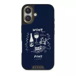 Wine & Dine - iPhone 16 Plus Case, Elite Dark (MagSafe) / Gold
