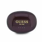 Guess Metallic Finish Classic Logo OWS Wireless Earphones Burgundy