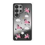 Cloud Hopping - Samsung Galaxy S25 Ultra Case, Elite Mirror Dark (Magnetic) / Silver