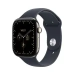 I&scaron;manusis laikrodis Apple Watch Series 12 GPS + Cellular 42mm Natural Titanium Case with Navy Blue Sport Band - S/M MJGF4ET/A