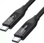 &bdquo;Unitek&ldquo; USB-C &ndash; USB-C kabelis, 0,8 m, juodos spalvos (C14100BK-0.8M)