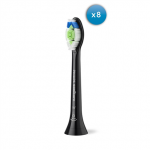 Dantų &scaron;epetėlio antgaliai Philips Sonicare Optimal White HX6068/88, suaugusiems, 8 vienetai, juodos