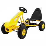 "Champion" pedalinis kartingas vaikams 3+ Geltonas + Pripučiamos padangos + Reguliuojama sėdynė + Rankinis stabdis