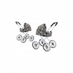 Sulankstomas didelių ratų vežimėlis lėlėms Stars Cloud Grey 60 cm