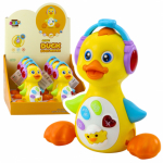 LEAN Toys Interactive Musical Duck for Toddlers Moves Lights Yellow Žaislas