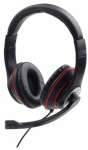 Gembird MHS-03-BKRD Black/ Red ausinės