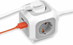Brennenstuhl 4-way Socket Cube + USB prailgintuvas