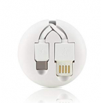 OEM Laidas RC-99a USB-A USB-C 2.1A 1m baltas kabelis