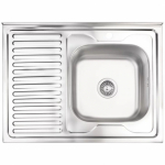 AB Kitchen sink 800x600x0.6mm right surface with siphon Virtuvės kriauklė