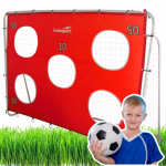 LEAN Toys Soccer Training Goal with Target Mat Red 213x152x75cm