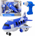 LEAN Toys Remote Controlled Screwdriver RC Plane Blue 2in1