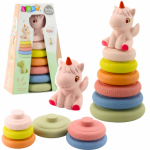 LEAN Toys Soft Sensory Pyramid Unicorn Rubber ECO Colorful Žaislas