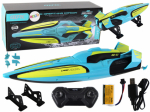LEAN Toys RC Water Boat 2.4G Yellow-Turquoise Waterproof Remote Control