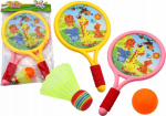 LEAN Toys Children&reg;s Badminton Rackets Animals Yellow Pink