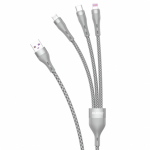 Dudao L20X 3in1 kabelis Lightning/ microUSB/ USB Type C 65W 1,2m pilkas kabelis