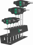 Wera Wera 454/ 7 HF set 2 T-handle screwdrivers + rack, 7 pieces (black/ gree Atsuktuvai