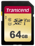 Transcend 500S/ 64GB SDXC Class 10 atminties kortelė