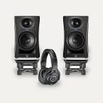 Kali Audio LP-UNF + IsoAcoustics ISO-155 + Audio-Technica ATH-M40x Desktop Monitoring Set
